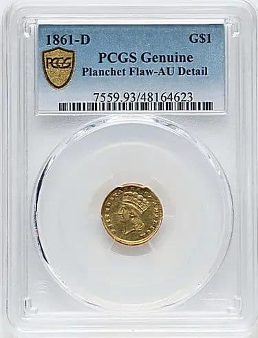1861-D $1金貨ラミネーションエラーが$26,400で落札