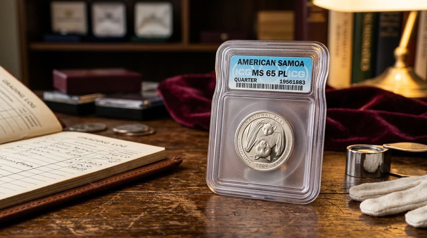 ICG鑑定のアメリカンサモア25セント硬貨——グレード評価の解釈と市場評価のズレを読む