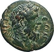 Hemiobol - Antoninus Pius (ΗΜΙΟΒΕΛΙΝ (ΛΙΝ retrograde and in exergue)) - Aegium
