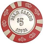 Token/Chip - 5 Dollars - Palm Casino Aruba (Casino Chip) - Aruba