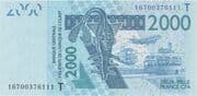 2000 Francs CFA 2000 XOF = JPY 557