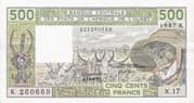 500 Francs CFA 500 XOF = JPY 139
