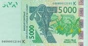5000 Francs CFA 5000 XOF = JPY 1395