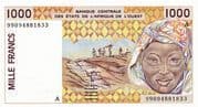 1000 Francs CFA 1000 XOF = JPY 278