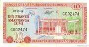 10 Francs 10 BIF = JPY 0.53
