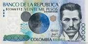 20 000 Pesos 20 000 COP = JPY 832