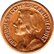 25 Centimes - Chambres de Commerce - Hérault [34] (Brass) - Department of Hérault