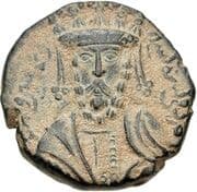 Dirham - Fakhr al-Din Qara Arslan (crowned and bearded bust) - Artuqids of Hisn Kayfa and Amid