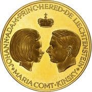Medal - 1967 Marriage Johann Adam w. Maria - Liechtenstein
