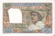 50 Francs = 10 Ariary