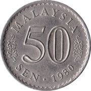 50 Sen 0.50 MYR = JPY 20
