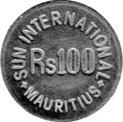 Token - 100 Rupees - Sun International Hotel - Mauritius