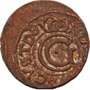 1 Solidus - Imitating Carl X Gustav, 1654-1660 (Suceava counterfeit; type 3) - Swedish Livonia