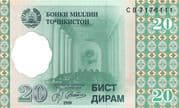 20 Diram 0.20 TJS = JPY 3.29