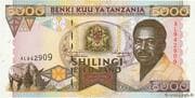 5000 Shilingi 5000 TZS = JPY 306