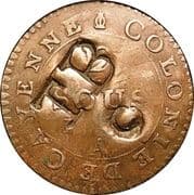 2¼ Pence (TBO Countermark on French Guiana 2 Sous) - Tobago