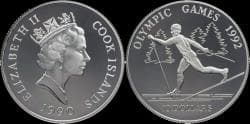 Cook Islands 10 dollar 1990- Olympic games in Albertville 1992