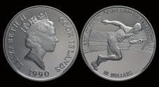 Cook Islands 10 dollar 1990- Olympic Summergames in Barcelona 1992 proof in plastic capsule