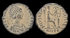 Aelia Flaccilla AE foll!is Victory seated right