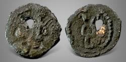 Hunnic Tribes, Alchon Huns, Uncertain king. Late 4th-early 5th century AD. AE Unit. Very Rare.