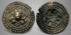 Hunnic Tribes, Silk Road Region. Circa 5th-8th centuries. AE Bracteate/Plaquette.