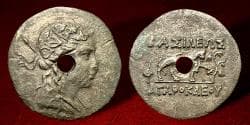 Baktria, Greco-Baktrian Kingdom. Agathokles Dikaios. Circa 185-175 BC. CU-NI Double Unit. Superb
