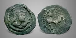 Hunnic tribes, Local Issues, Tokharistan, Soghdian. Uncertain ruler, 7th-8th century. AE unit.