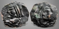 Hunnic Tribes, Central Asia. Silk Road Region, Local Issue (Circa 4th-6th Century AD) AE Bracteate. RRR