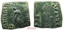 549FH22P) BAKTRIA, Greco-Baktrian Kingdom. Apollodotos I Soter. Circa 180-160 BC. AE Quadruple Unit (23 X 23 mm, 8.17 g, 12h)...
