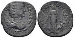 Karia, Trapezopolis. Julia Domna, Augusta. 193-217 AD. AE Assarion (3.41g, 19.5mm). RPC V.2 - (unassigned; ID 66084)