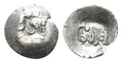 Lykia or Karia Uncertain (?). Circa 5th century BC. AR Hemitetartemorion (0.10g, 6mm). Apparently unpublished