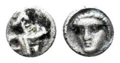 Kilikia, Uncertain. Early-mid 4th century BC. AR Tetartemorion (0.15 gm, 5mm). BMC p. 239, 4