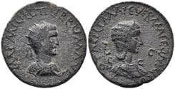 Kilikia, Mallos. Philip I Arabs, with Otacilia Severa. 244-249 AD. AE 30mm (16.01g). RPC VIII online - (unassigned; ID 2201)