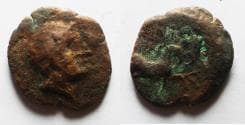 Greco-Baktrian Kings. Euthydemos I (c. 225-200 BC). AE 16mm, 2.10g. Aï Khanoum mint.