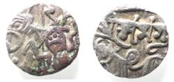 Hindu Shahis of Kabul and Ghandhara. In the name of Samanta Deva. Billon jital (17mm, 3.129g). Struck c. AD 800-1000.