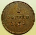 Guernsey Copper Double 1830 VF/XF