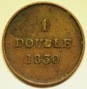 Guernsey Copper Double 1830 VF