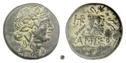 PONTOS, Amisos. AE 22, circa 85-65 BC. Dionysos / Panther skin