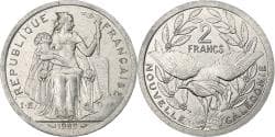 New Caledonia, 2 Francs, 1989, Paris, Aluminum, , Lecompte:65, KM:14