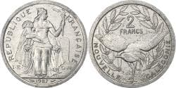 New Caledonia, 2 Francs, 1987, Paris, Aluminum, , Lecompte:64, KM:14