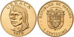 Panama, Centesimo, 1975, Franklin Mint, Proof, Copper Plated Zinc,