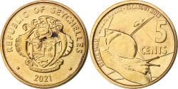 Seychelles, 5 Cents, 2021, Bronze Plated Steel,