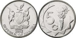 Namibia, 5 Cents, 2012, Vantaa, Nickel plated steel,