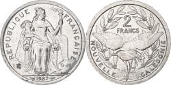 New Caledonia, 2 Francs, 1987, Paris, Aluminum, , KM:14