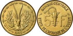 Coin, West African States, 5 Francs, 1965, Paris,