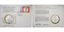 Seychelles, Medal + stamp, International Society of Postmasters, 1978, Silver