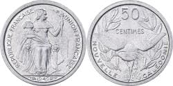 New Caledonia, 50 Centimes, 1949, Paris, Aluminum, , KM:1