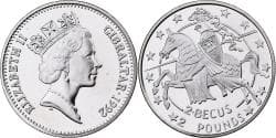 Gibraltar, 2.8 Ecus, 1992, Copper-nickel,