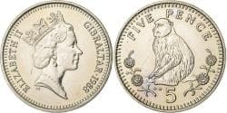 Gibraltar, Elizabeth II, 5 Pence, 1988, Pobjoy Mint, Copper-nickel,