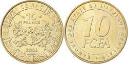 Central African States, 10 Francs, 2006, Paris, Brass, , KM:19